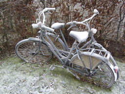 fahrräder im Winter