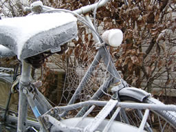 fahrräder im frost